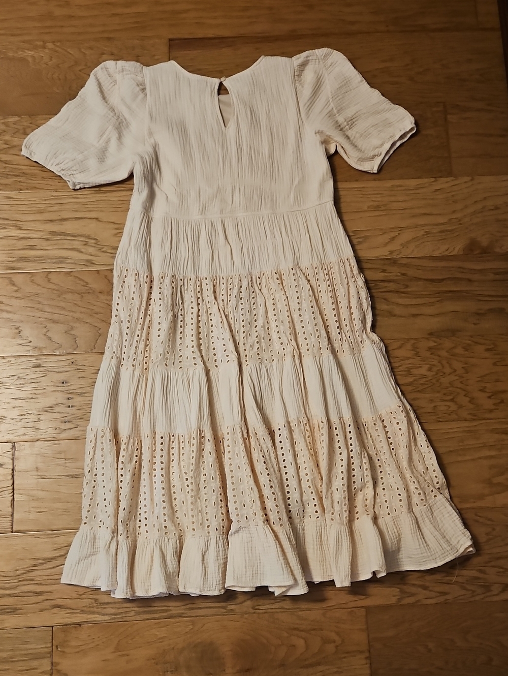 ROOLEE Guaze Eyelet Dress Peach Size Large Light Salmon Embroidered - Picture 5 of 7